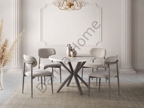 Silva Masa Sandalye Takımı - Traverten/Cappucino