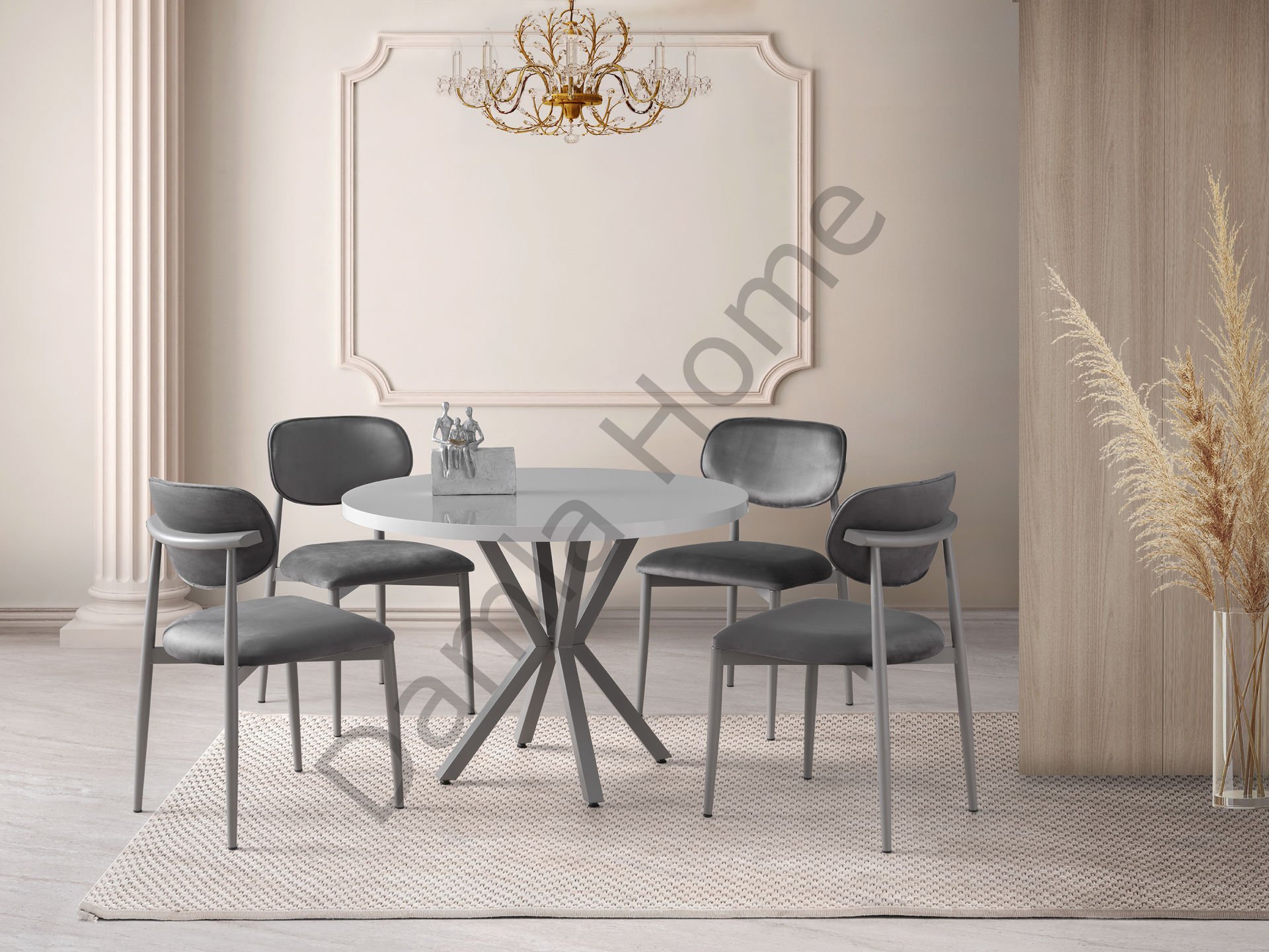 Silva Masa Sandalye Takımı - Sis Grisi/Gri