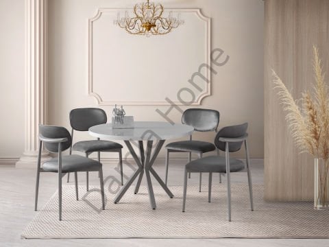Silva Masa Sandalye Takımı - Sis Grisi/Gri