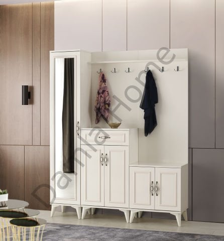 Nehir Portmanto Üçlü - Ekru