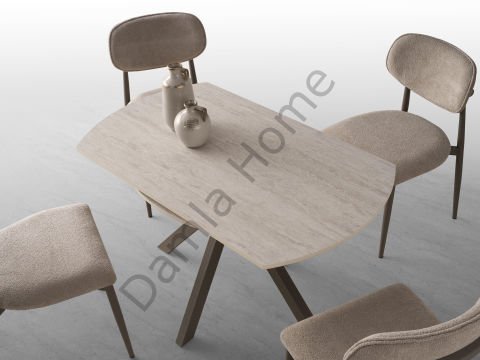 Seyhan Masa Sandalye Takımı - Traverten/Cappucino