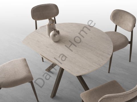 Seyhan Masa Sandalye Takımı - Traverten/Cappucino