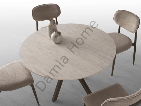 Seyhan Masa Sandalye Takımı - Traverten/Cappucino