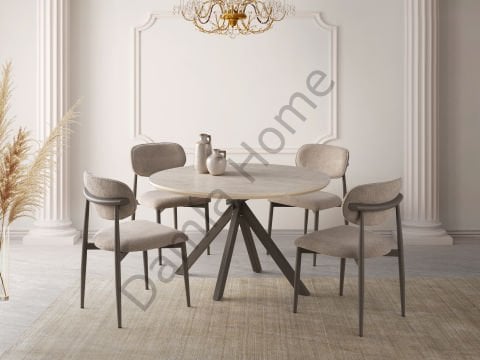 Seyhan Masa Sandalye Takımı - Traverten/Cappucino