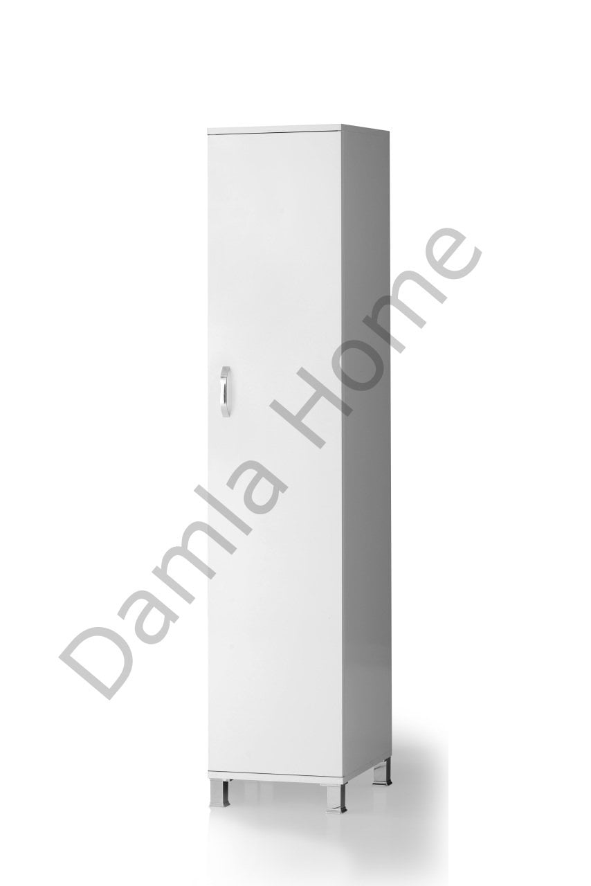 Buket Tek Kapaklı Dolap - Beyaz