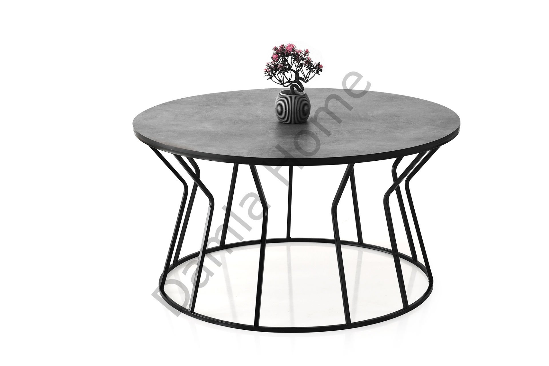 Kum Saati Orta Sehpa - Siyah/Gri