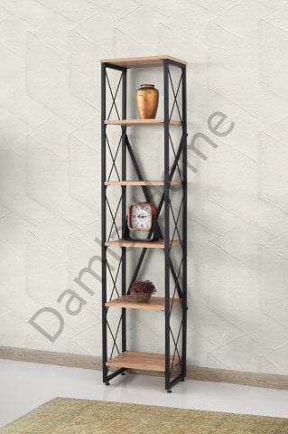 Ferforje Kitaplık 40'lık - Çam/Siyah