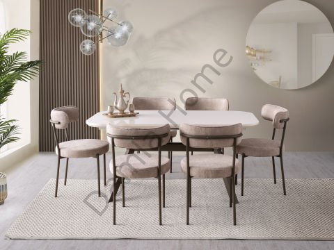 Prizma Masa Sandalye Takımı - Ekru/Cappucino