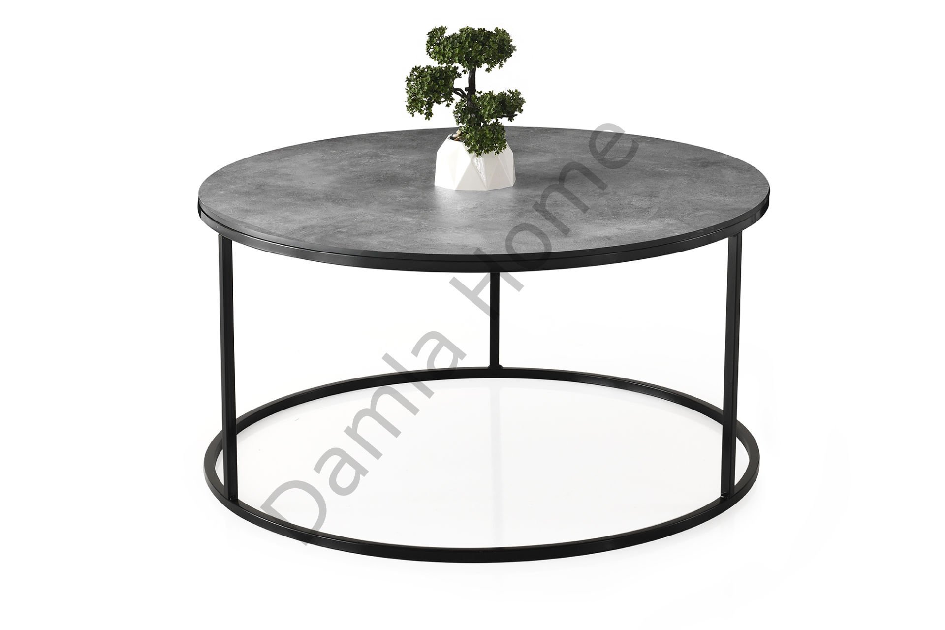 Sedef Orta Sehpa - Siyah/Gri