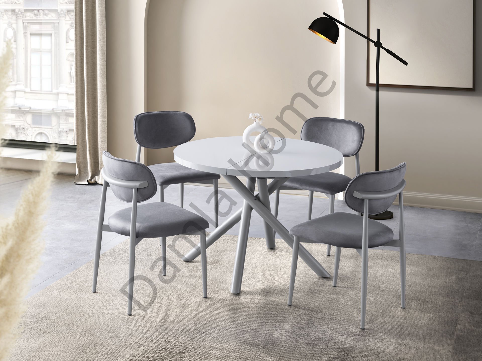 Ritim Masa Sandalye Takımı - Sis Grisi/Gri
