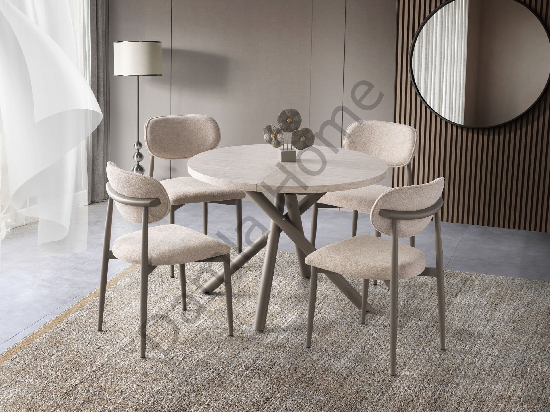 Ritim Masa Sandalye Takımı - Traverten/Cappucino