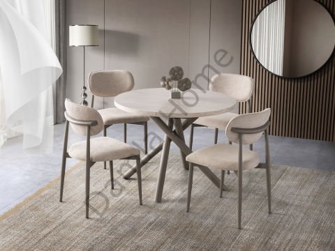 Ritim Masa Sandalye Takımı - Traverten/Cappucino