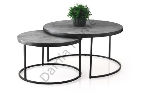 Luna Orta Sehpa - Siyah/Gri