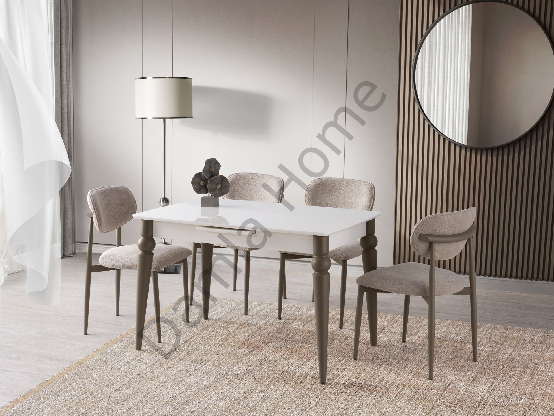 Trend Masa Sandalye Takımı - Ekru/Cappucino