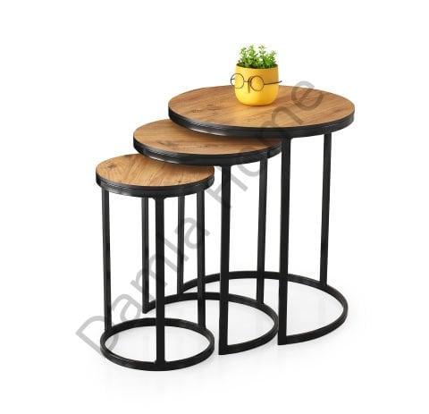 Sedef Zigon Sehpa - Siyah/Çam