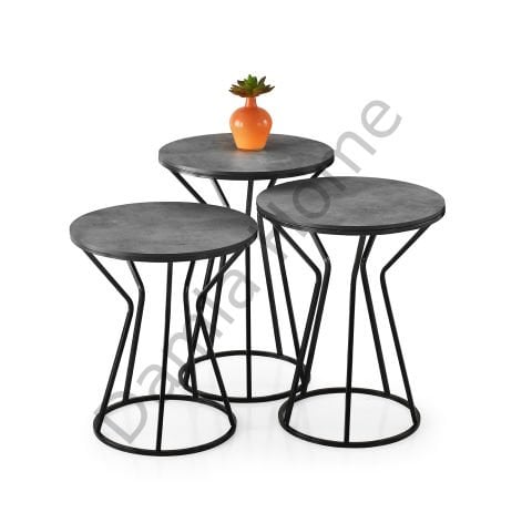 Kum Saati Sehpa - Siyah/Gri