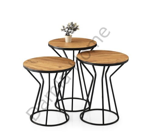 Kum Saati Sehpa - Siyah/Çam