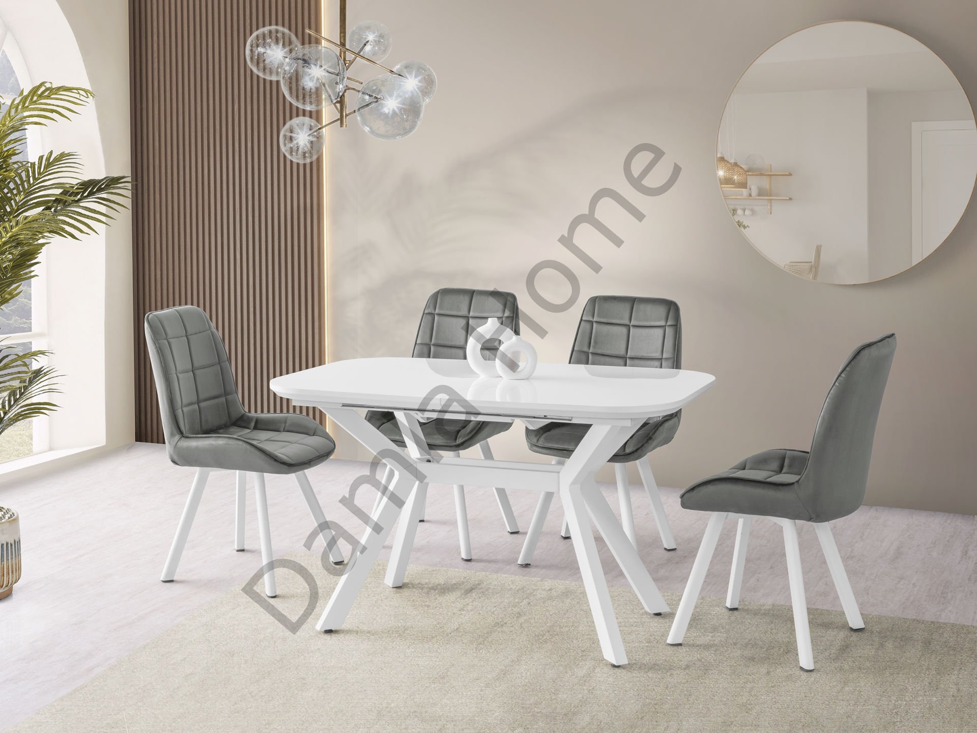 Roma Masa Sandalye Takımı - Beyaz