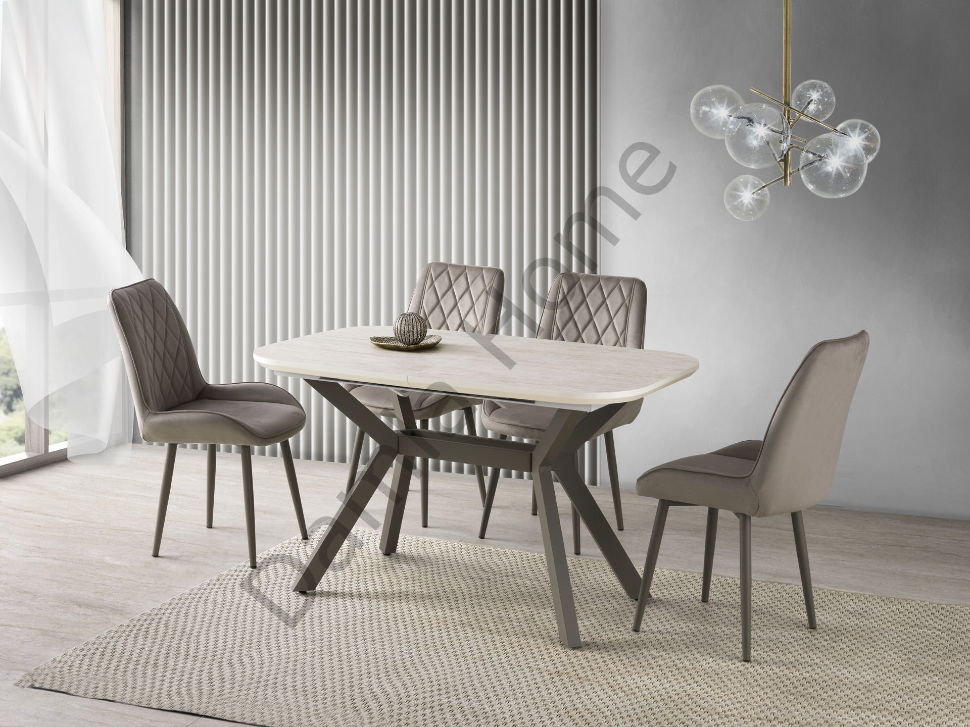 Roma Masa Sandalye Takımı - Traverten/Cappucino