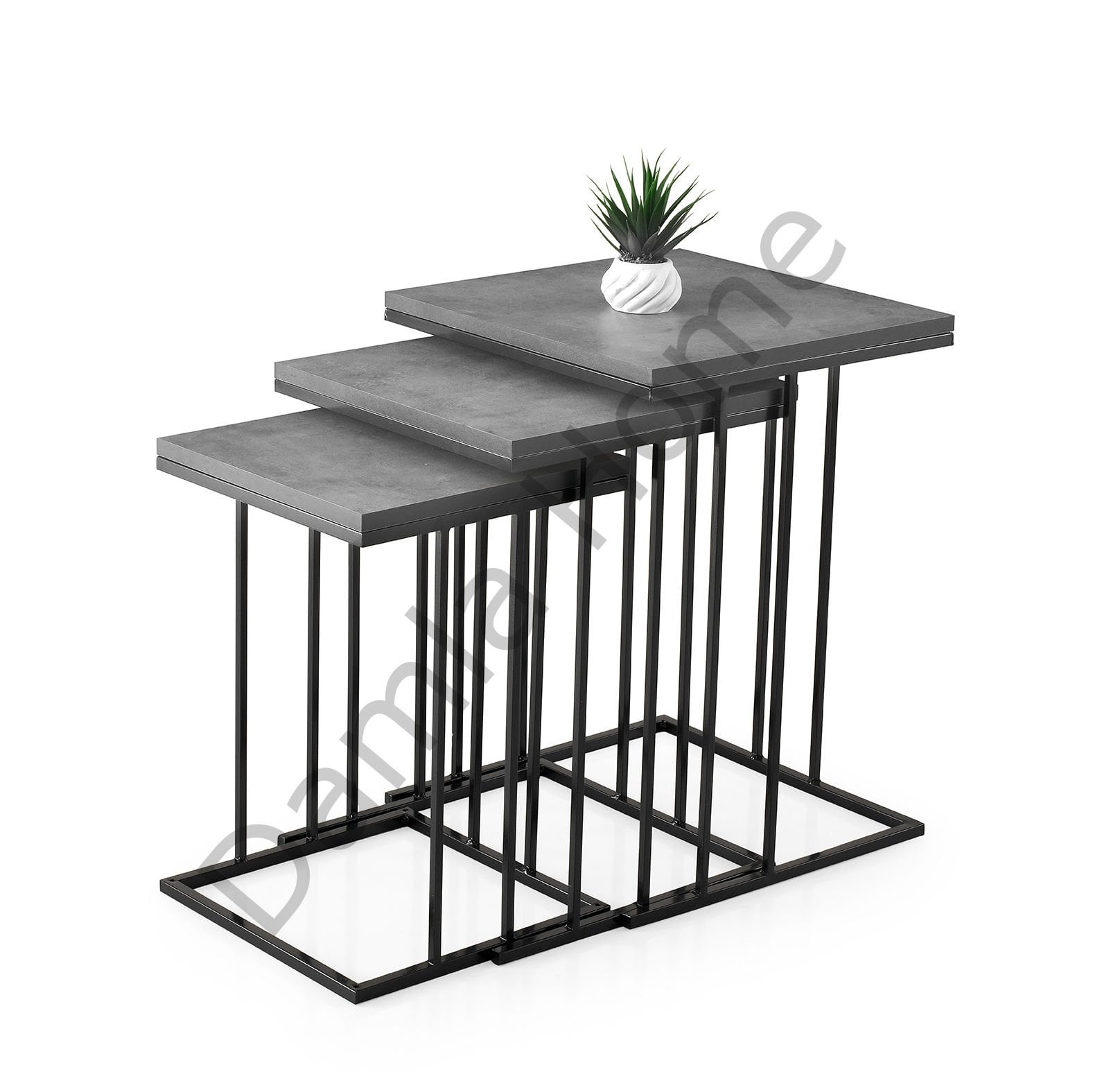 Elit Zigon Sehpa - Siyah/Gri