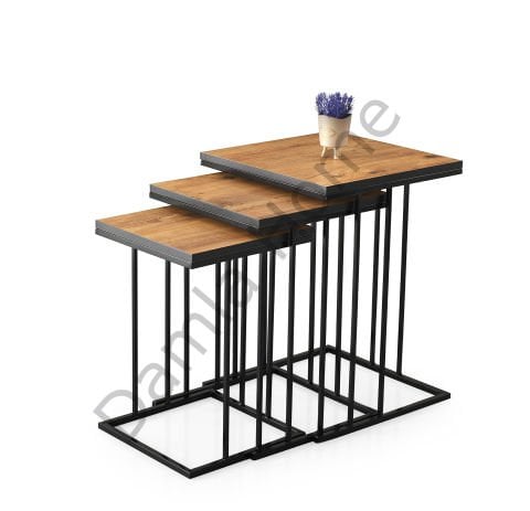 Elit Zigon Sehpa - Siyah/Çam