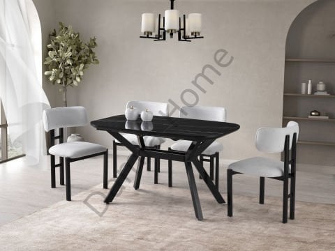 Roma Masa Sandalye Takımı - Sonata/Siyah