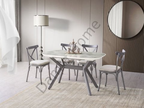 Roma Masa Sandalye Takımı - Rambla/Gri