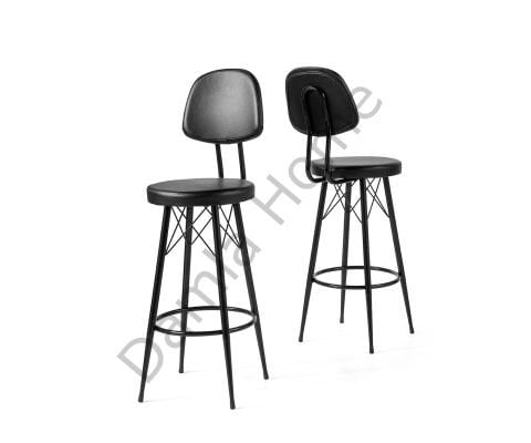 Zen Bar Sandalyesi - Siyah Deri