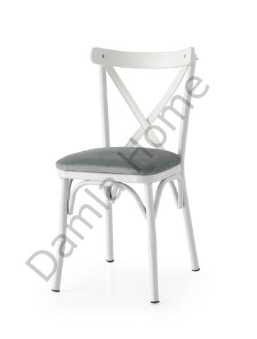 Bahar Sandalye - Beyaz/Gri
