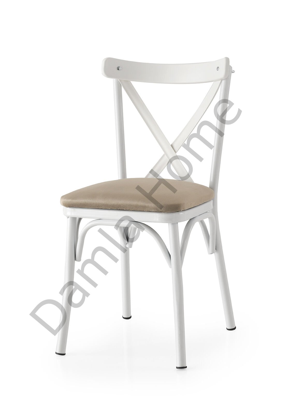 Bahar Sandalye - Beyaz/Kahve