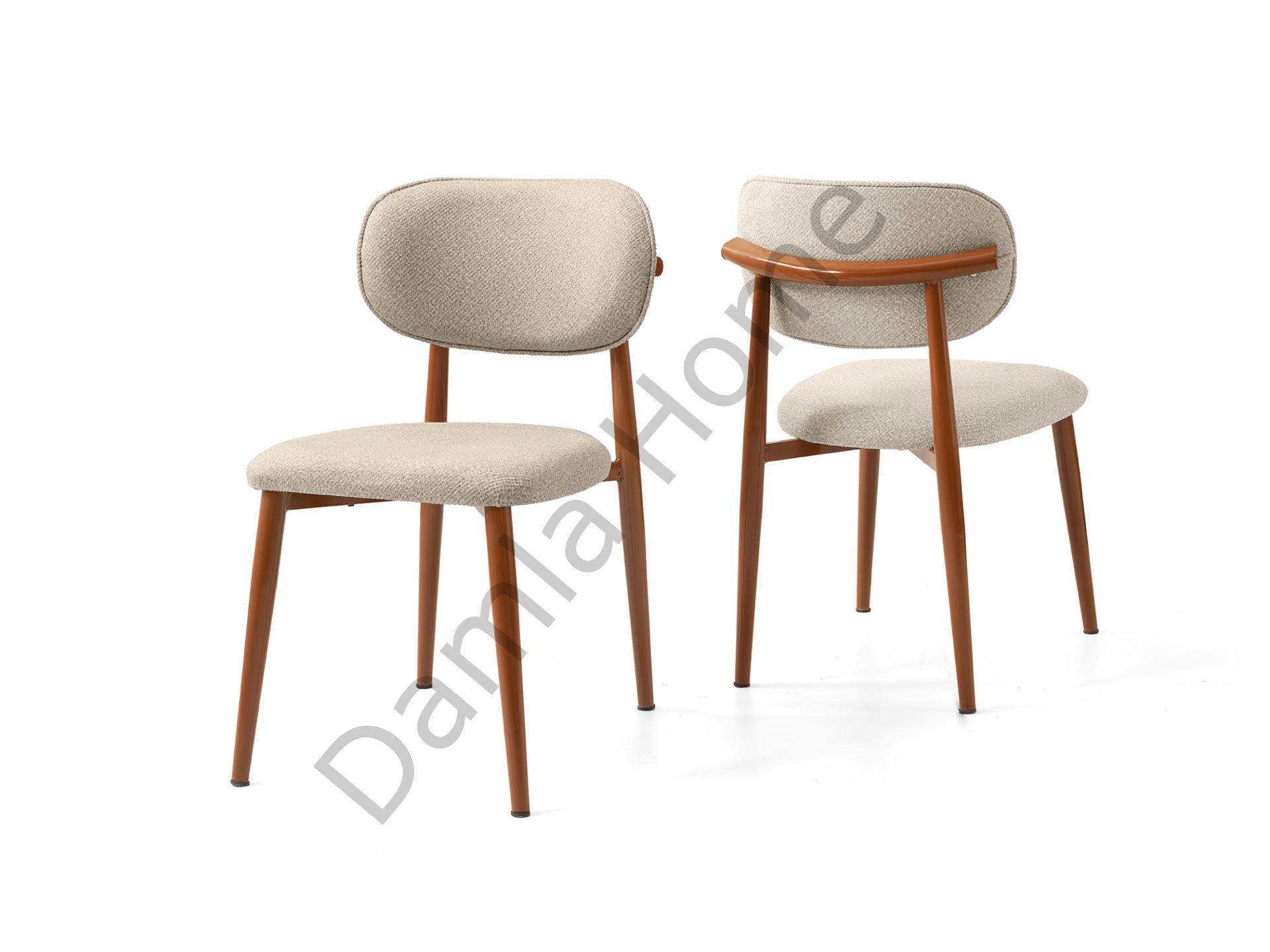 Belis Metal Sandalye - Kahve/Açık Kahve