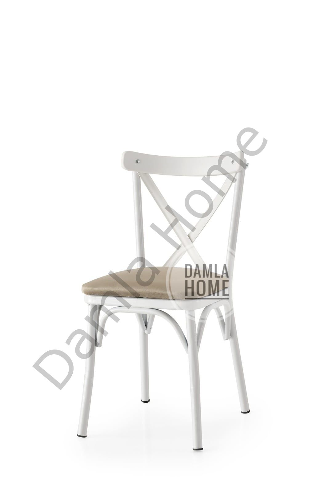 Bahar Sandalye - Beyaz/Kahve