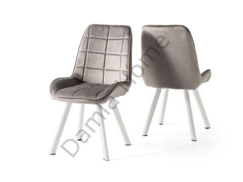 Modena Sandalye - Gri/Beyaz (D Profil)