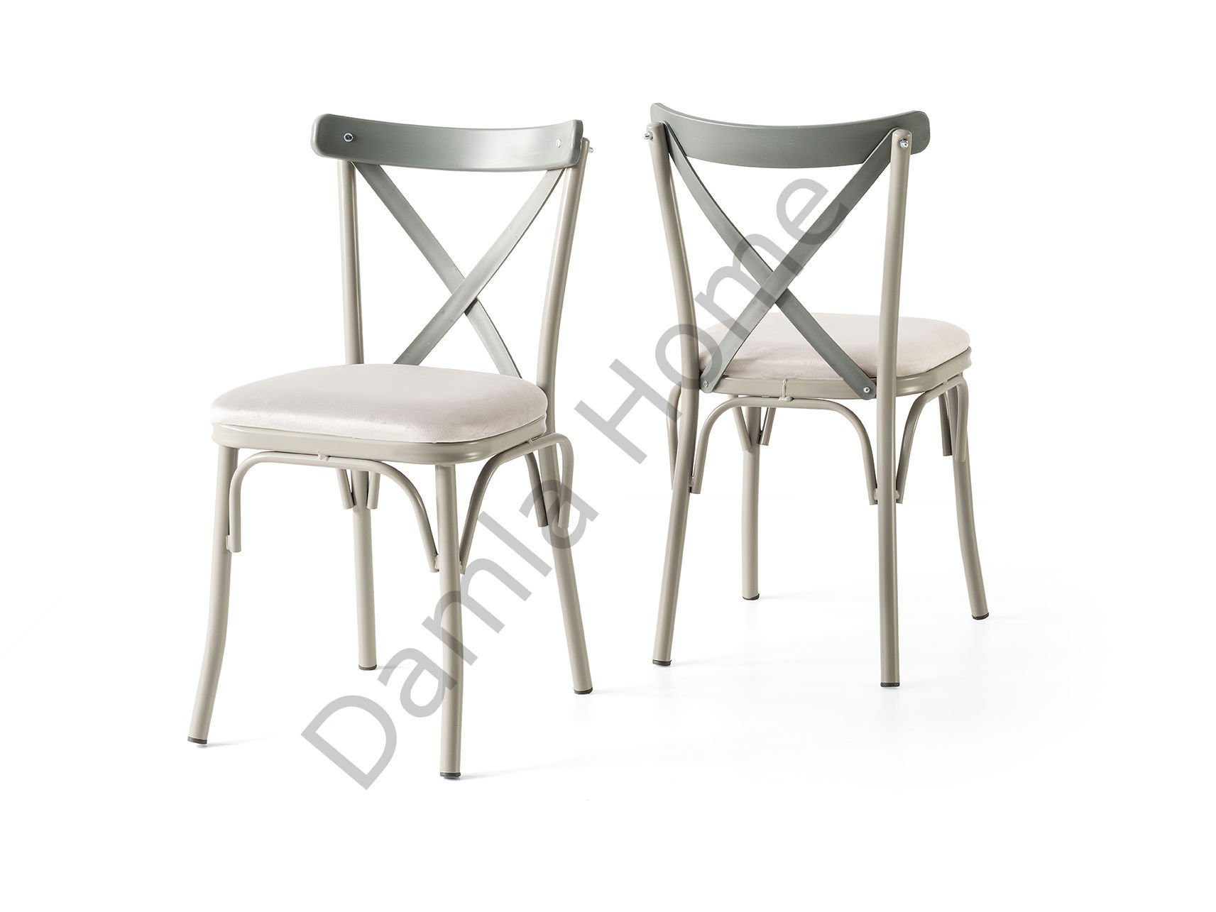 Bahar Sandalye - Gri/Krem