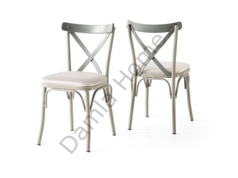 Bahar Sandalye - Gri/Krem