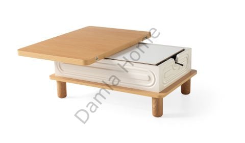 İnci Akıllı Orta Sehpa - Kayın/Ekru