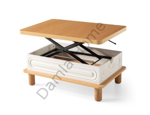 İnci Akıllı Orta Sehpa - Kayın/Ekru