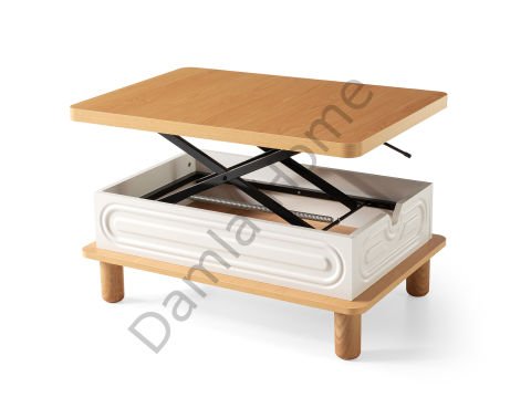 İnci Akıllı Orta Sehpa - Kayın/Ekru