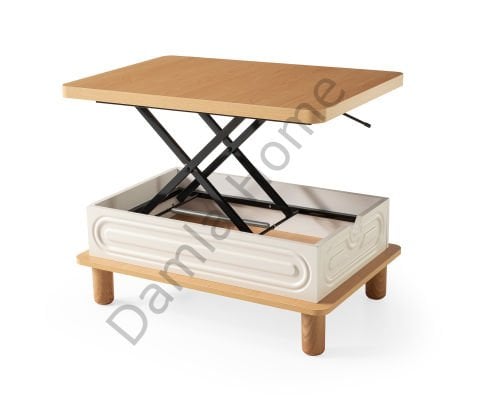 İnci Akıllı Orta Sehpa - Kayın/Ekru