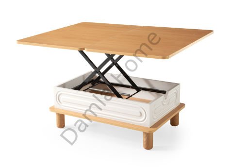 İnci Akıllı Orta Sehpa - Kayın/Ekru