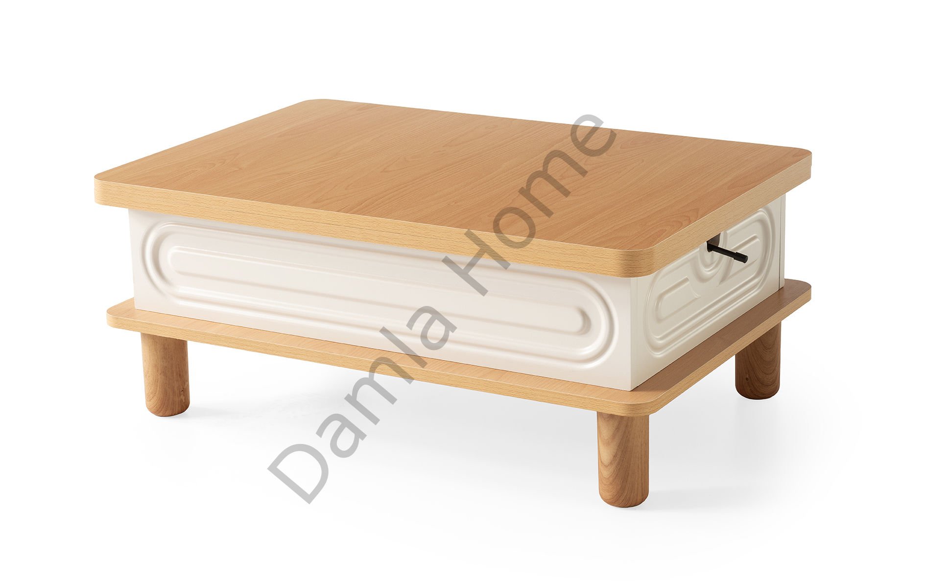 İnci Akıllı Orta Sehpa - Kayın/Ekru