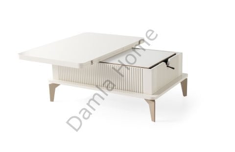 Çizgi Akıllı Orta Sehpa - Ekru