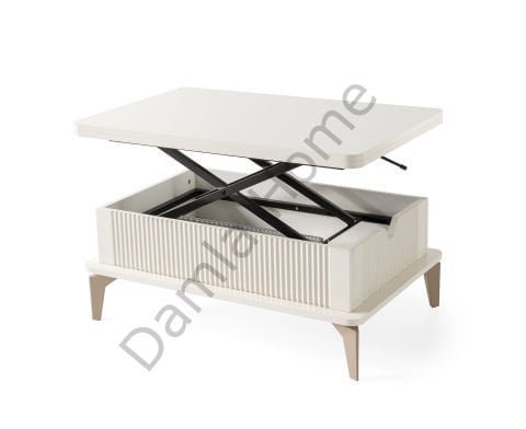 Çizgi Akıllı Orta Sehpa - Ekru