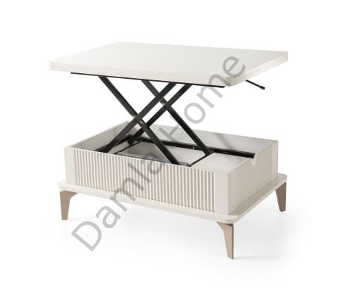 Çizgi Akıllı Orta Sehpa - Ekru