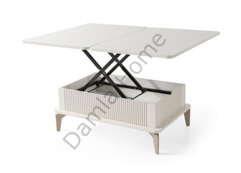 Çizgi Akıllı Orta Sehpa - Ekru