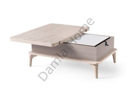 Lavin Akıllı Orta Sehpa - Traverten/Gri