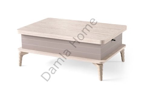 Lavin Akıllı Orta Sehpa - Traverten/Gri