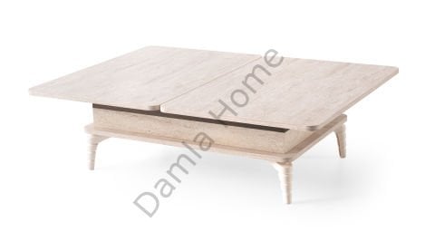 Lina Akıllı Orta Sehpa - Traverten/Naturel Ceviz