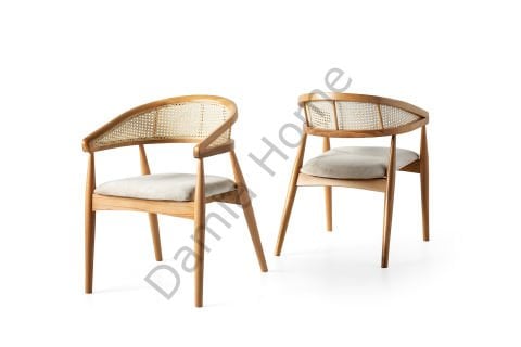 Gazel Sandalye - Naturel/Krem Kumaş