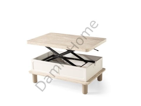 Stil Akıllı Orta Sehpa - Traverten/Ekru